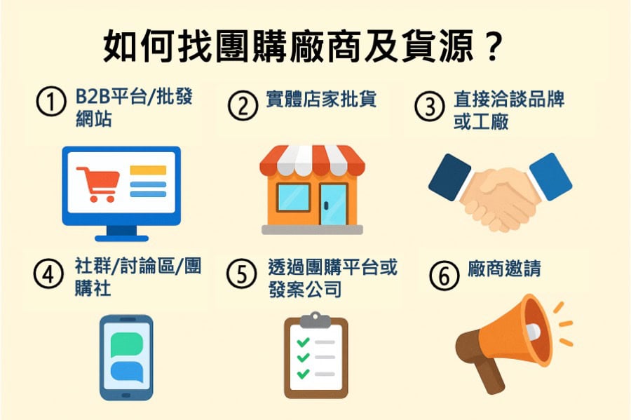 《團購主必修》商品篇:靈活交錯運用找團購貨源及合作廠商的六大常見途徑,打好團購的基礎